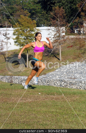 To use this stock image in your creative project, please select the size you need over to the right and click the "Add to Cart" button.
Your downloaded image will come with the Cutcaster watermark removed so don’t worry about the watermark you see on this page. Beautiful Brunette Sprinting Outdoors (2) stock photo, A lovely young athlete sprinting outdoors. Generous copyspace. by Carl Stewart