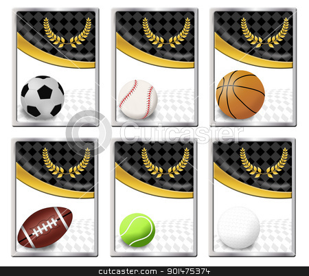 To use this stock image in your creative project, please select the size you need over to the right and click the "Add to Cart" button.
Your downloaded image will come with the Cutcaster watermark removed so don’t worry about the watermark you see on this page. Sports balls stock vector clipart, Set of sports balls banners or web icon, vector illustration by radubalint