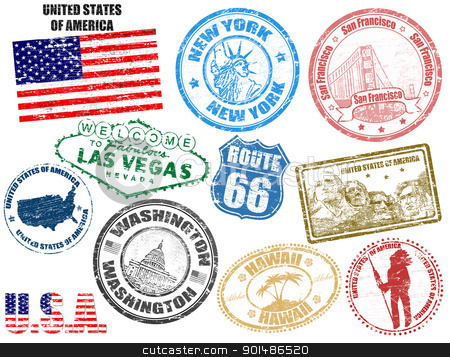 To use this stock image in your creative project, please select the size you need over to the right and click the "Add to Cart" button.
Your downloaded image will come with the Cutcaster watermark removed so don’t worry about the watermark you see on this page. Stamps with United States of America stock vector clipart, Set of grunge stamps with United States of America, vector illustration by radubalint