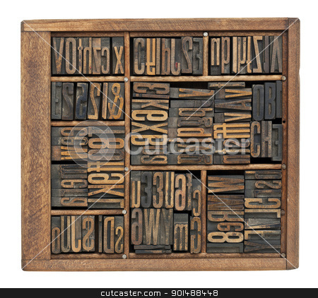 To use this stock image in your creative project, please select the size you need over to the right and click the "Add to Cart" button.
Your downloaded image will come with the Cutcaster watermark removed so don’t worry about the watermark you see on this page. antique letters, numbers and ligature stock photo, vintage wood letterpress printing blocks abstract with variety of letters, numbers, ligature (condensed gothic font) in old box by Marek Uliasz