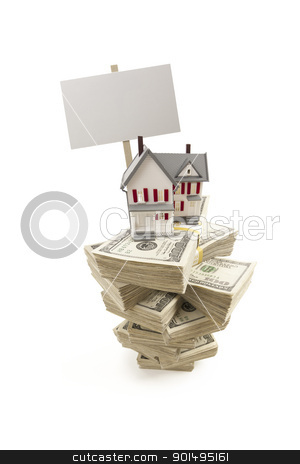 To use this stock image in your creative project, please select the size you need over to the right and click the "Add to Cart" button.
Your downloaded image will come with the Cutcaster watermark removed so don’t worry about the watermark you see on this page. Small House on Stacks of Hundred Dollar Bills and Blank Sign stock photo, Small House on Stacks of Hundred Dollar Bills and Blank Sign Isolated on a White Background. by Andy Dean