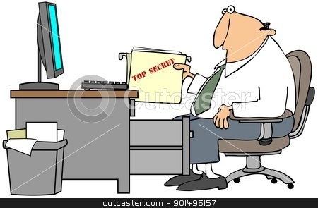 To use this stock image in your creative project, please select the size you need over to the right and click the "Add to Cart" button.
Your downloaded image will come with the Cutcaster watermark removed so don’t worry about the watermark you see on this page. Top Secret File stock photo, This illustration depicts a man at a desk holding a top secret file. by Dennis Cox