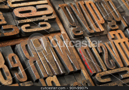 To use this stock image in your creative project, please select the size you need over to the right and click the "Add to Cart" button.
Your downloaded image will come with the Cutcaster watermark removed so don’t worry about the watermark you see on this page. antique letterpress type abstract stock photo, antique wood letterpress printing blocks (condensed gothic font) in old box typesetter box, abstract with selective focus by Marek Uliasz