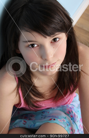 To use this stock image in your creative project, please select the size you need over to the right and click the "Add to Cart" button.
Your downloaded image will come with the Cutcaster watermark removed so don’t worry about the watermark you see on this page. Innocent stock photo, Beautiful brunette teen displaying innocent expression by Vanessa Van Rensburg