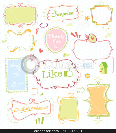 To use this stock image in your creative project, please select the size you need over to the right and click the "Add to Cart" button.
Your downloaded image will come with the Cutcaster watermark removed so don’t worry about the watermark you see on this page. doodle mega pack 1 stock vector clipart, set of 11 doodled frames + lots n lots of extra's by SvenPowell