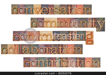 To use this stock image in your creative project, please select the size you need over to the right and click the "Add to Cart" button.
Your downloaded image will come with the Cutcaster watermark removed so don’t worry about the watermark you see on this page. social media 5C concept stock photo, conversation, community, commenting, collaboration, contribution - social media 5C concept - a collage of isolated words in vintage wood lettepress printing blocks by Marek Uliasz