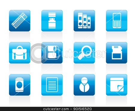 To use this stock image in your creative project, please select the size you need over to the right and click the "Add to Cart" button.
Your downloaded image will come with the Cutcaster watermark removed so don’t worry about the watermark you see on this page. Business and Office tools icons stock vector clipart, Business and Office tools icons - vector icon set 3 by Stoyan Haytov