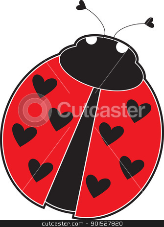 To use this stock image in your creative project, please select the size you need over to the right and click the "Add to Cart" button.
Your downloaded image will come with the Cutcaster watermark removed so don’t worry about the watermark you see on this page. Lady Bug stock vector clipart, A cute lady bug with hearts, instead of dots on its red back. by Maria Bell