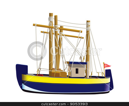 To use this stock image in your creative project, please select the size you need over to the right and click the "Add to Cart" button.
Your downloaded image will come with the Cutcaster watermark removed so don’t worry about the watermark you see on this page. Fishing boat stock vector clipart, Little fishing ship model isolated on a white background. (Used mesh and blend tool). by lesart777