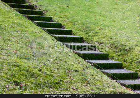 To use this stock image in your creative project, please select the size you need over to the right and click the "Add to Cart" button.
Your downloaded image will come with the Cutcaster watermark removed so don’t worry about the watermark you see on this page. Diagonal concrete steps stock photo, Diagonal concrete steps across a hill of grass by bobkeenan