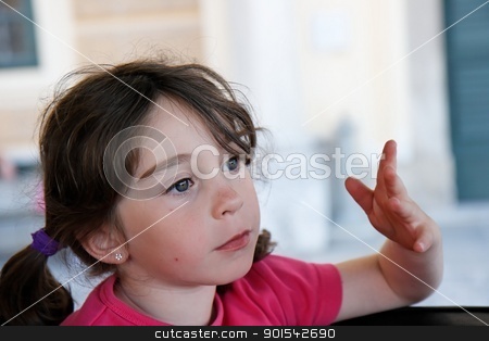 To use this stock image in your creative project, please select the size you need over to the right and click the "Add to Cart" button.
Your downloaded image will come with the Cutcaster watermark removed so don’t worry about the watermark you see on this page. Cute serious seven years girl gestures with her hand stock photo, Cute serious seven years girl gestures with her hand by Shlomo Polonsky
