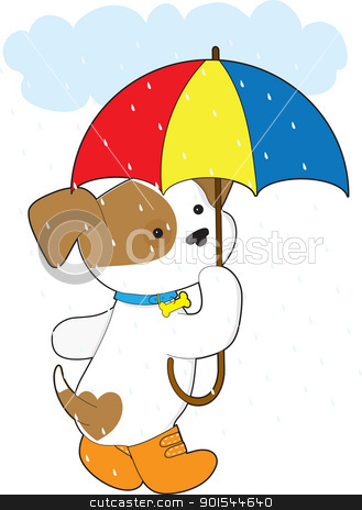 To use this stock image in your creative project, please select the size you need over to the right and click the "Add to Cart" button.
Your downloaded image will come with the Cutcaster watermark removed so don’t worry about the watermark you see on this page. Cute Puppy in Rain stock vector clipart, A cute puppy in the rain, is wearing rubber boots and carrying an umbrella. by Maria Bell
