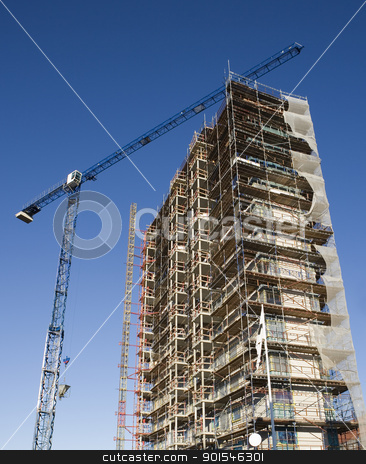To use this stock image in your creative project, please select the size you need over to the right and click the "Add to Cart" button.
Your downloaded image will come with the Cutcaster watermark removed so don’t worry about the watermark you see on this page. Construction site stock photo, Construction site from low angle view by Anne-Louise Quarfoth