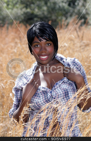 To use this stock image in your creative project, please select the size you need over to the right and click the "Add to Cart" button.
Your downloaded image will come with the Cutcaster watermark removed so don’t worry about the watermark you see on this page. Beautiful Young Woman in Tall Grass (2) stock photo, Close-up of a lovely young woman standing in tall grass. by Carl Stewart