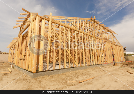 To use this stock image in your creative project, please select the size you need over to the right and click the "Add to Cart" button.
Your downloaded image will come with the Cutcaster watermark removed so don’t worry about the watermark you see on this page. New Construction Home Framing Abstract stock photo, New Construction Wood Home Framing Abstract. by Andy Dean