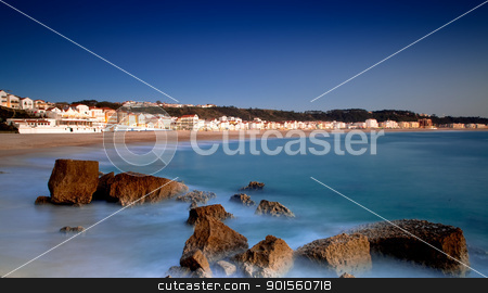 To use this stock image in your creative project, please select the size you need over to the right and click the "Add to Cart" button.
Your downloaded image will come with the Cutcaster watermark removed so don’t worry about the watermark you see on this page. Beach Landscape stock photo, Landscape picture of the beautiful beach from Nazare, Portugal by ikostudio