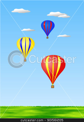 To use this stock image in your creative project, please select the size you need over to the right and click the "Add to Cart" button.
Your downloaded image will come with the Cutcaster watermark removed so don’t worry about the watermark you see on this page. Hot air balloons stock photo, Colourful hot air balloons against blue sky illustration by jacqueline moore