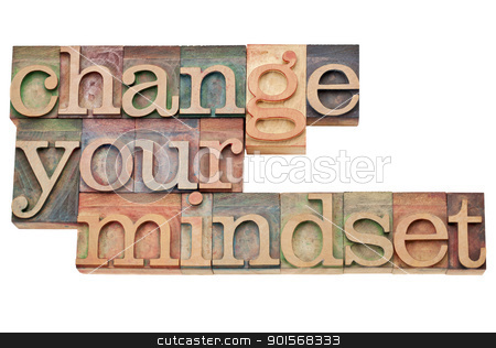 To use this stock image in your creative project, please select the size you need over to the right and click the "Add to Cart" button.
Your downloaded image will come with the Cutcaster watermark removed so don’t worry about the watermark you see on this page. Change your mindset stock photo, Change your mindset - isolated motivational phrase in vintage letterpress wood type by Marek Uliasz