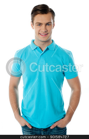 To use this stock image in your creative project, please select the size you need over to the right and click the "Add to Cart" button.
Your downloaded image will come with the Cutcaster watermark removed so don’t worry about the watermark you see on this page. Portrait of a handsome man stock photo, Portrait of a handsome man posing with arms in the pocket by Ishay Botbol