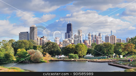 To use this stock image in your creative project, please select the size you need over to the right and click the "Add to Cart" button.
Your downloaded image will come with the Cutcaster watermark removed so don’t worry about the watermark you see on this page. Chicago skyline stock photo, Chicago skyline with skyscrapers viewed from Lincoln Park over lake. by rabbit75_cut