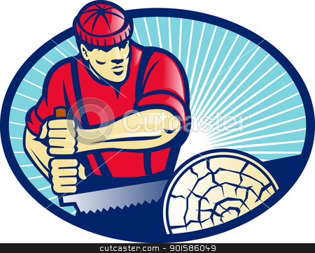 To use this stock image in your creative project, please select the size you need over to the right and click the "Add to Cart" button.
Your downloaded image will come with the Cutcaster watermark removed so don’t worry about the watermark you see on this page. Lumberjack Sawyer With Cross-cut Saw stock vector clipart, Illustration of lumber jack sawyer forester sawing timber log with cross-cut saw done in retro style set inside ellipse. by patrimonio