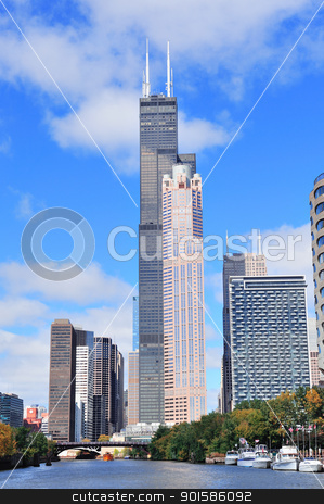 To use this stock image in your creative project, please select the size you need over to the right and click the "Add to Cart" button.
Your downloaded image will come with the Cutcaster watermark removed so don’t worry about the watermark you see on this page. Chicago downtown skyline stock photo, Chicago city downtown urban skyline with skyscrapers over Lake Michigan with cloudy blue sky. by rabbit75_cut
