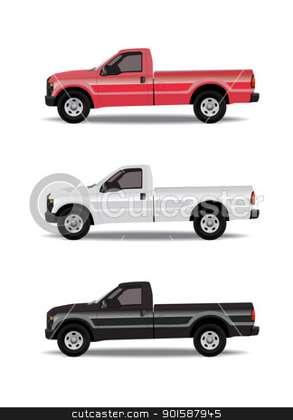 To use this stock image in your creative project, please select the size you need over to the right and click the "Add to Cart" button.
Your downloaded image will come with the Cutcaster watermark removed so don’t worry about the watermark you see on this page. Pick-up trucks stock photo, Pick-up trucks in three colors - red white and black by lkeskinen