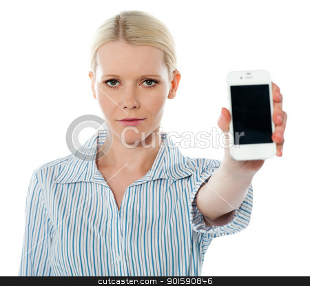 To use this stock image in your creative project, please select the size you need over to the right and click the "Add to Cart" button.
Your downloaded image will come with the Cutcaster watermark removed so don’t worry about the watermark you see on this page. Corporate female communicating on phone against white background stock photo, Corporate female communicating on phone against white background by Ishay Botbol