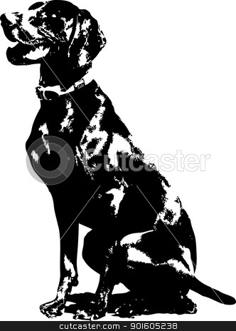 To use this stock image in your creative project, please select the size you need over to the right and click the "Add to Cart" button.
Your downloaded image will come with the Cutcaster watermark removed so don’t worry about the watermark you see on this page. German Pointer Silhouette stock vector clipart, A silhouette of a sitting German short haired Pointer. by Maria Bell