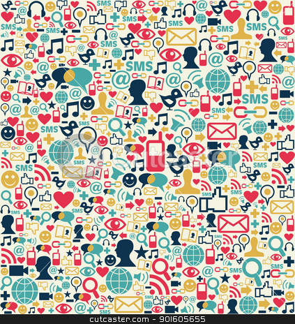 To use this stock image in your creative project, please select the size you need over to the right and click the "Add to Cart" button.
Your downloaded image will come with the Cutcaster watermark removed so don’t worry about the watermark you see on this page. Social media network icons pattern stock vector clipart, Social media network icon set seamless texture pattern background by Cienpies Design