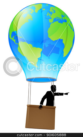 To use this stock image in your creative project, please select the size you need over to the right and click the "Add to Cart" button.
Your downloaded image will come with the Cutcaster watermark removed so don’t worry about the watermark you see on this page. Moving forward business concept stock vector clipart, Conceptual illustration of a business man in a business suit in a hot air balloon with a world globe on it pointing forward and going ahead. by Christos Georghiou