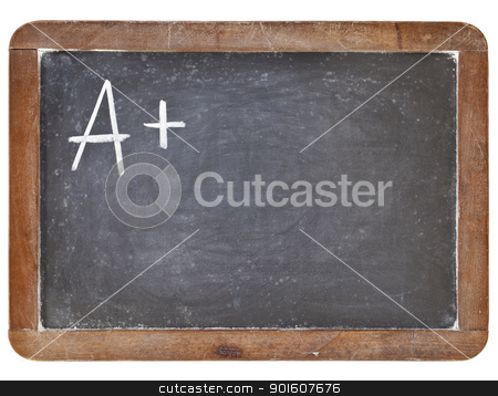 To use this stock image in your creative project, please select the size you need over to the right and click the "Add to Cart" button.
Your downloaded image will come with the Cutcaster watermark removed so don’t worry about the watermark you see on this page. A plus grade on blackboard stock photo, A plus grade - white chalk handwriting on retro slate blackboard, isolated on white by Marek Uliasz