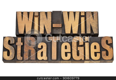 To use this stock image in your creative project, please select the size you need over to the right and click the "Add to Cart" button.
Your downloaded image will come with the Cutcaster watermark removed so don’t worry about the watermark you see on this page. win-win strategies stock photo, win-win strategies - negotiation or conflict resolution concept - isolated words in vintage wood type by Marek Uliasz