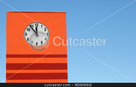 To use this stock image in your creative project, please select the size you need over to the right and click the "Add to Cart" button.
Your downloaded image will come with the Cutcaster watermark removed so don’t worry about the watermark you see on this page. Tower clock stock photo, Six minutes till noon the tower clock is showing all of that against blue sky by vaximilian