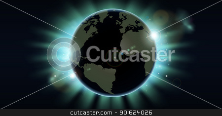 To use this stock image in your creative project, please select the size you need over to the right and click the "Add to Cart" button.
Your downloaded image will come with the Cutcaster watermark removed so don’t worry about the watermark you see on this page. World globe eclipse background stock vector clipart, World globe eclipsing the sun directly behind it.
by Christos Georghiou