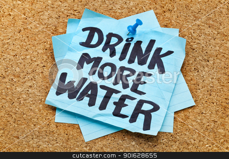 To use this stock image in your creative project, please select the size you need over to the right and click the "Add to Cart" button.
Your downloaded image will come with the Cutcaster watermark removed so don’t worry about the watermark you see on this page. drink more water - hydration concept stock photo, drink more water - hydration reminder - handwriting on blue sticky note posted on cork board by Marek Uliasz