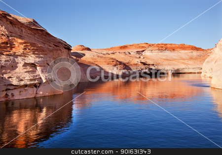 To use this stock image in your creative project, please select the size you need over to the right and click the "Add to Cart" button.
Your downloaded image will come with the Cutcaster watermark removed so don’t worry about the watermark you see on this page. Antelope Canyon Reflection Lake Powell Arizona stock photo, Antelope Canyon Reflection Glen Canyon Recreation Area Lake Powell Arizona by William Perry