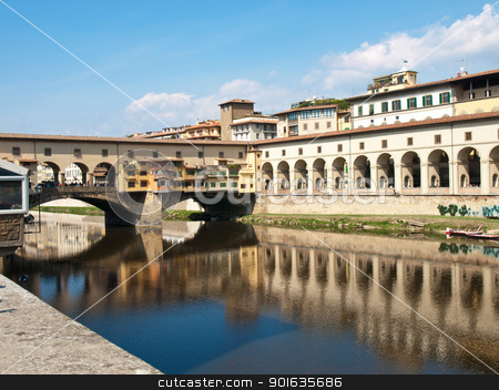 To use this stock image in your creative project, please select the size you need over to the right and click the "Add to Cart" button.
Your downloaded image will come with the Cutcaster watermark removed so don’t worry about the watermark you see on this page. Ponte Vecchio stock photo, Ponte Vechio bridge on the river Arno in Italy by nevenm