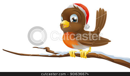To use this stock image in your creative project, please select the size you need over to the right and click the "Add to Cart" button.
Your downloaded image will come with the Cutcaster watermark removed so don’t worry about the watermark you see on this page. Christmas Robin stock vector clipart, A Christmas Robin bird sitting on snowy branch illustration by Christos Georghiou