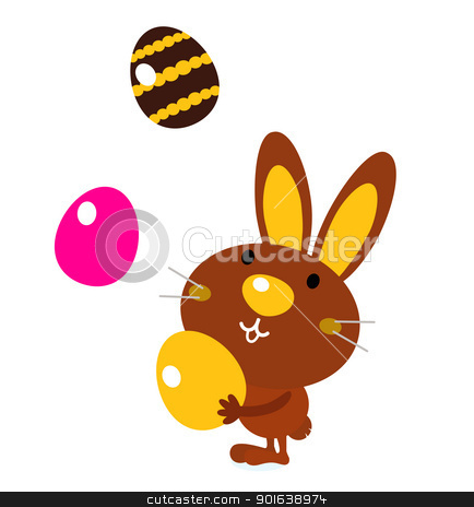 To use this stock image in your creative project, please select the size you need over to the right and click the "Add to Cart" button.
Your downloaded image will come with the Cutcaster watermark removed so don’t worry about the watermark you see on this page. Cute easter bunny with eggs isolated on white stock vector clipart, Easter cartoon bunny. Vector Illustration by BEEANDGLOW