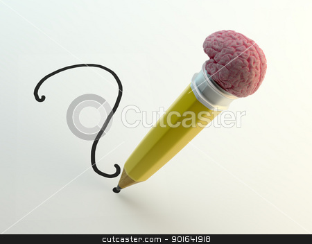 To use this stock image in your creative project, please select the size you need over to the right and click the "Add to Cart" button.
Your downloaded image will come with the Cutcaster watermark removed so don’t worry about the watermark you see on this page. Pencil with a brain shaped eraser stock photo, Pencil with a brain shaped eraser writing a question mark by Mopic