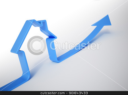 To use this stock image in your creative project, please select the size you need over to the right and click the "Add to Cart" button.
Your downloaded image will come with the Cutcaster watermark removed so don’t worry about the watermark you see on this page. House shaped blue arrow - Growing home sales 3D illustration stock photo, House shaped blue arrow - Growing home sales 3D illustration by Mopic
