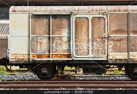 To use this stock image in your creative project, please select the size you need over to the right and click the "Add to Cart" button.
Your downloaded image will come with the Cutcaster watermark removed so don’t worry about the watermark you see on this page. Railroad container stock photo, Railroad container doors with more rusty old by stoonn