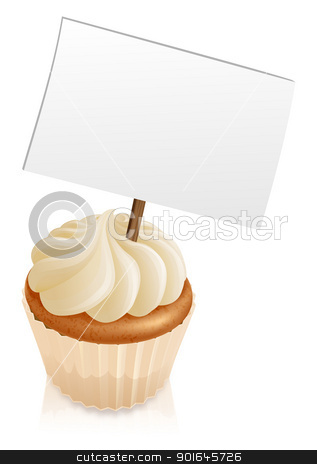 To use this stock image in your creative project, please select the size you need over to the right and click the "Add to Cart" button.
Your downloaded image will come with the Cutcaster watermark removed so don’t worry about the watermark you see on this page. Cupcake sign stock vector clipart, Illustration of a cupcake with a sign sticking out if it by Christos Georghiou
