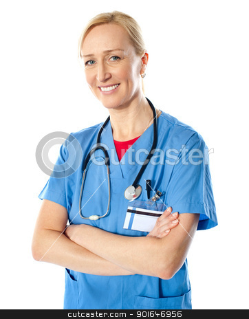 To use this stock image in your creative project, please select the size you need over to the right and click the "Add to Cart" button.
Your downloaded image will come with the Cutcaster watermark removed so don’t worry about the watermark you see on this page. Experienced medical professional posing stock photo, Experienced medical professional posing with folded arms isolated on white by Ishay Botbol