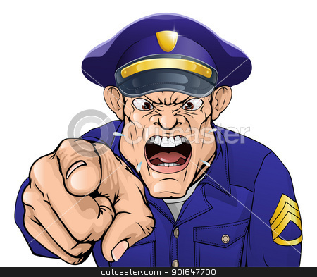 To use this stock image in your creative project, please select the size you need over to the right and click the "Add to Cart" button.
Your downloaded image will come with the Cutcaster watermark removed so don’t worry about the watermark you see on this page. Angry policeman stock vector clipart, Illustration of a cartoon angry policeman cop or security guard shouting at the viewer by Christos Georghiou
