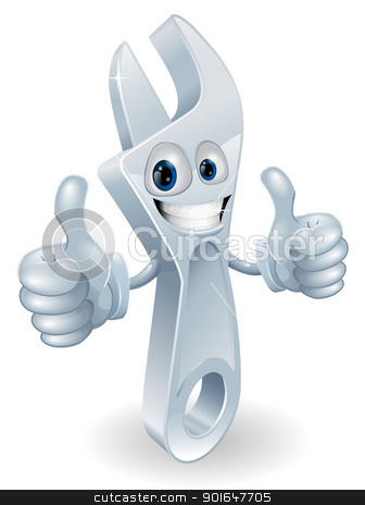 To use this stock image in your creative project, please select the size you need over to the right and click the "Add to Cart" button.
Your downloaded image will come with the Cutcaster watermark removed so don’t worry about the watermark you see on this page. Adjustable wrench man stock vector clipart, Adjustable spanner man mascot giving a double thumbs up and smiling by Christos Georghiou