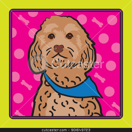 To use this stock image in your creative project, please select the size you need over to the right and click the "Add to Cart" button.
Your downloaded image will come with the Cutcaster watermark removed so don’t worry about the watermark you see on this page. Cockapoo Cartoon stock vector clipart, A cartoon image of an Cockapoo dog, created in the folk art tradition. by Maria Bell
