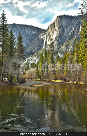 To use this stock image in your creative project, please select the size you need over to the right and click the "Add to Cart" button.
Your downloaded image will come with the Cutcaster watermark removed so don’t worry about the watermark you see on this page. Yosemite River and Upper Falls HDR stock photo, Dramatic Yosemite River and Upper Falls HDR Image. by Andy Dean