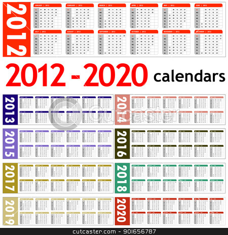 To use this stock image in your creative project, please select the size you need over to the right and click the "Add to Cart" button.
Your downloaded image will come with the Cutcaster watermark removed so don’t worry about the watermark you see on this page. New year 2012 - 2020 Calendars stock photo, New year 2012, 2013, 2014, 2015, 2016, 2017, 2018, 2019, 2020 Calendars by Designsstock